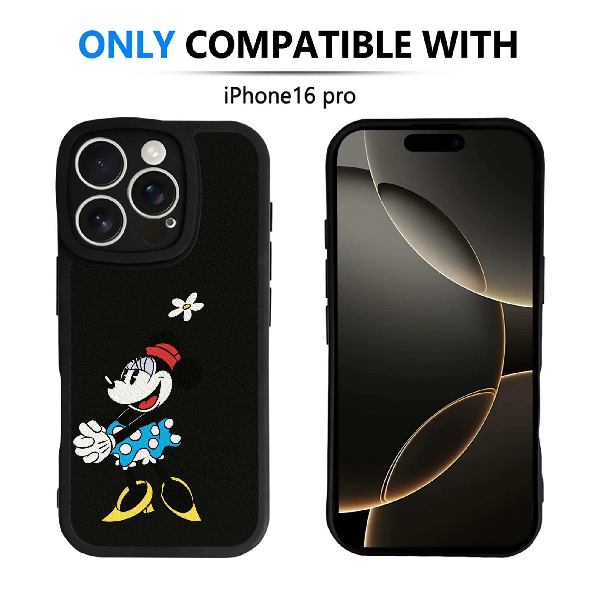 （画像用） ミッキーマウス Mickey Mouse 【iPhone 16シリーズ対応】シリコンスマホケース（レザー調） 材質：シリコン